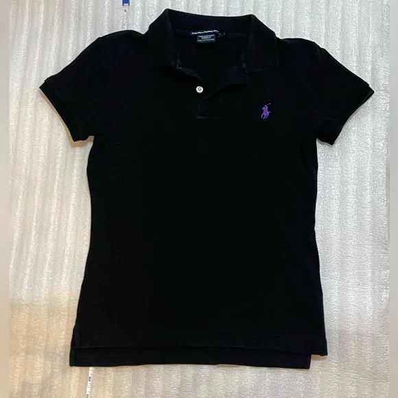 Ralph Lauren Sport Black Polo Shirt with Purple Accent Size Small - Picture 4 of 13